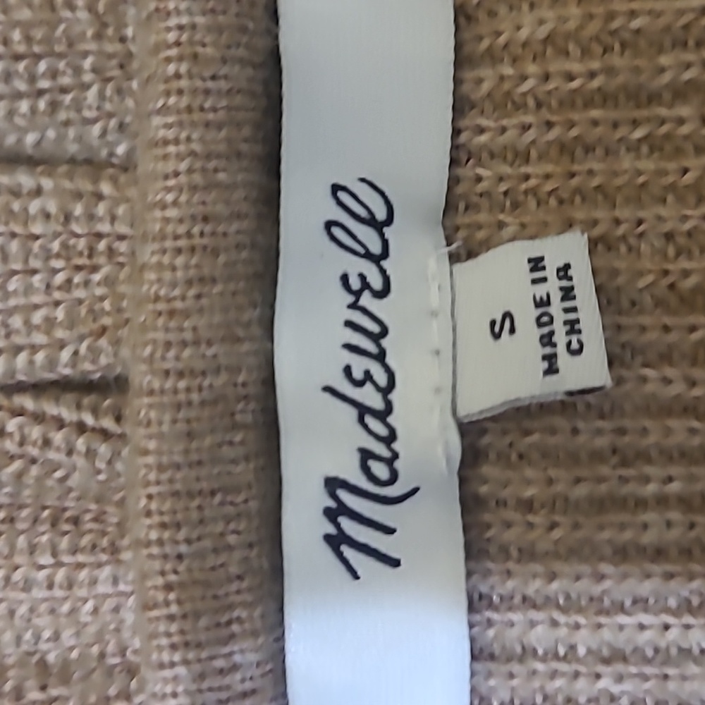 madewell Ruffled Collar Tan Sweater used good condition. - Picture 2 of 13